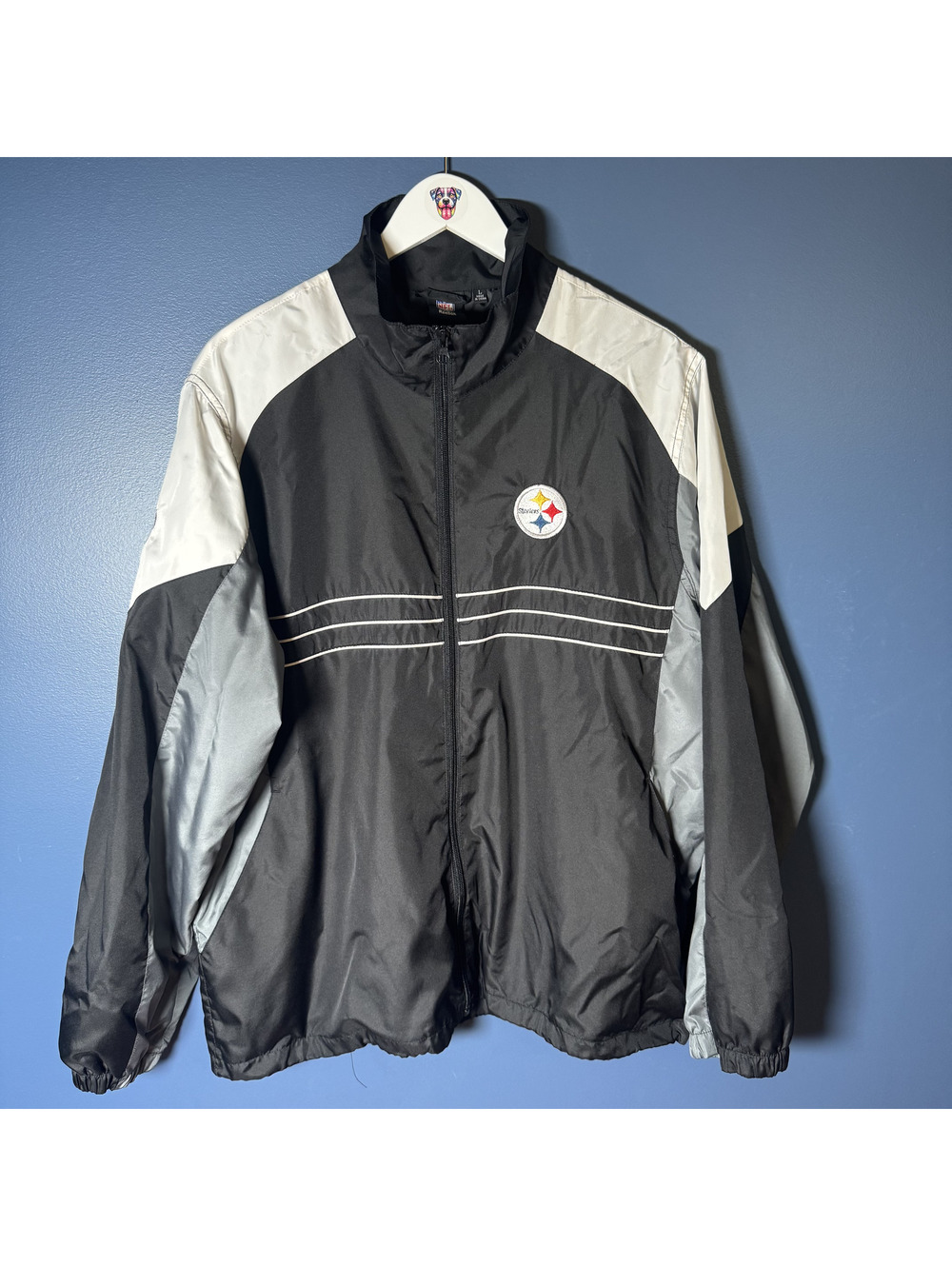 Pittsburgh Steelers NFL Sideline Reebok Team Apparel Full Zip Windbreaker Sz L